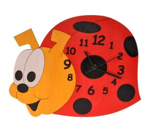 DoDo Dětské dřevěné hodiny beruška