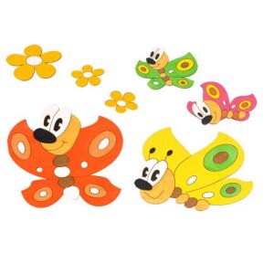 DoDo Dřevěná dekorace motýlci a kytičky