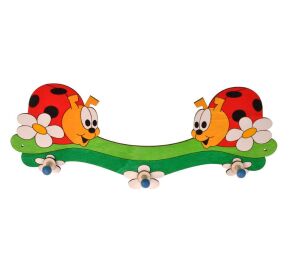 DoDo Dřevěný 3 věšáček berušky