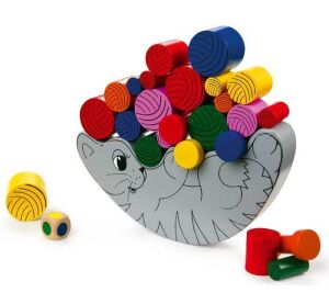 small foot Dřevěná motorická hra Balancující kočka - poškozený obal