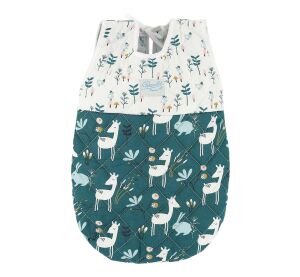 Petitcollin Spací vak zeleno-bílý (pro panenku 36-40 cm)