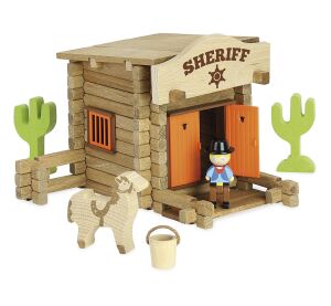 Jeujura Dřevěná stavebnice 80 dílů Sheriffská stanice