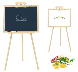 Jeujura Dřevěný stojan s multifunkční tabulí 56x43 cm a příslušenstvím