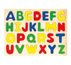 Bino Dřevěné vkládací puzzle abeceda