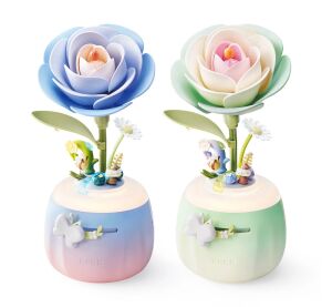 RoboTime 3D mechanická skládačka noční aroma lampy Kamélie modrá