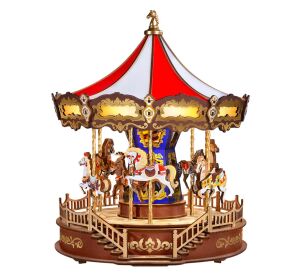 RoboTime 3D dřevěná skládačka hrací skříňky Klasický kolotoč