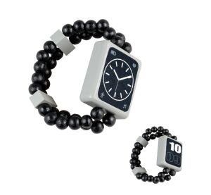 Detoa Dřevěné oboustranné hodinky černé