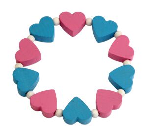 Detoa Dětský náramek s růžovými a modrými srdíčky