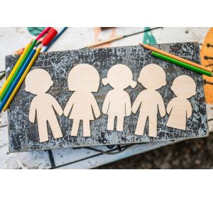 BeWooden Maluj a obkresluj - Rodina