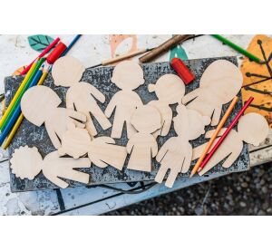 BeWooden Maluj a obkresluj - Velká rodina 10 ks