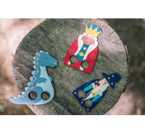 BeWooden Loutkové prstové divadlo - král, kouzelník, drak