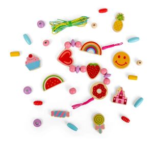 Bigjigs Toys Sada dřevěných korálků Cheerful Charms