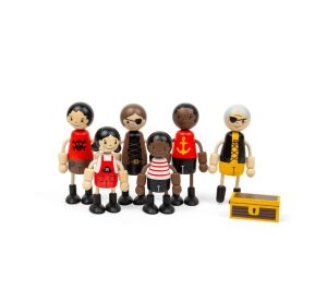 Bigjigs Toys Sada dřevěných postaviček Piráti