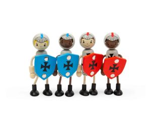 Bigjigs Toys Sada dřevěných postaviček Středověcí rytíři