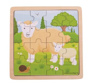 Bigjigs Toys puzzle - Ovečka s jehňátkem