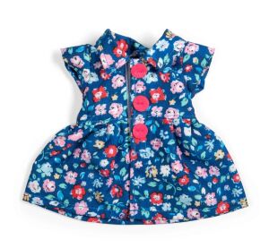 Bigjigs Toys Tmavě modré květinové šaty pro panenku 28 cm