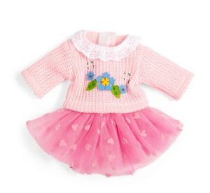 Bigjigs Toys Růžová tylová sukně a svetr pro panenku 28 cm