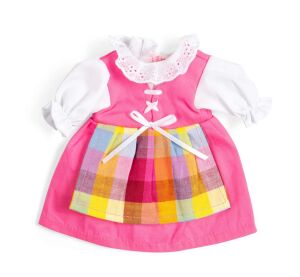 Bigjigs Toys Růžové šaty se zástěrkou pro panenku 28 cm