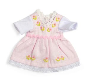 Bigjigs Toys Růžové šaty s bílým tričkem pro panenku 28 cm