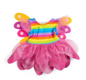 Bigjigs Toys Duhové šaty víly s křídly pro panenku 34 cm