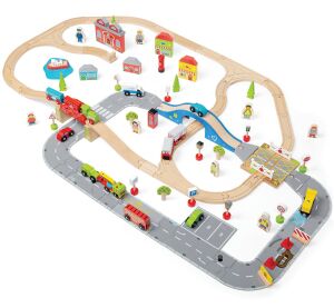 Bigjigs Rail Vláčkodráha a autodráha