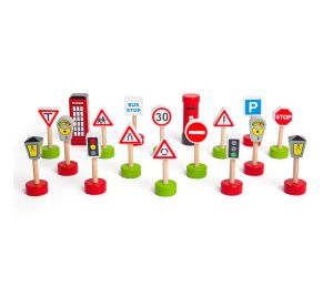 Bigjigs Rail Sada dřevěných dopravních značek