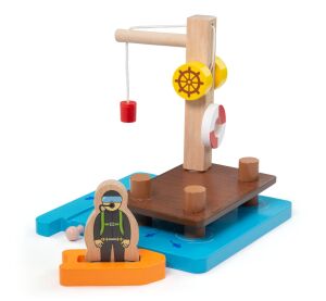 Bigjigs Rail Přístav s jeřábem, člunem a potápečem