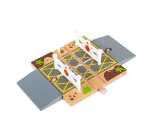 Bigjigs Rail Dřevěné autodráhy železniční přejezd s brankami