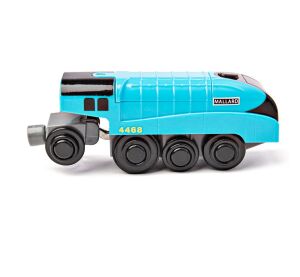 Bigjigs Rail Elektrická lokomotiva Mallard modrá