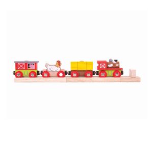 Bigjigs Rail Vláček farma + 3 koleje