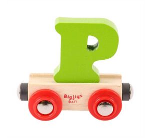Bigjigs Rail Vagónek dřevěné vláčkodráhy - Písmeno P