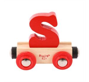 Bigjigs Rail Vagónek dřevěné vláčkodráhy - Písmeno S