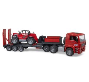 Bruder Nákladní auto s přívěsem MAN TGA a teleskopickým nakladačem Manitou