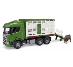 Bruder Přepravník zvířat Scania s figurkou krávy