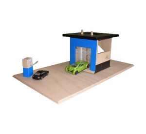 Dřevěná myčka na auta