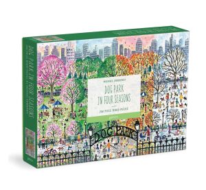 Galison Dřevěné puzzle Psí park 4 roční období 250 dílků