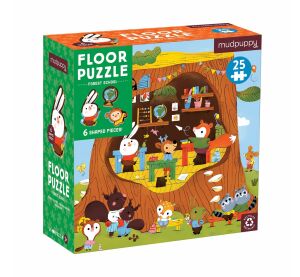Mudpuppy Podlahové puzzle Lesní školka s tvarovanými dílky 25 dílků