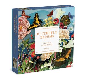 Galison Dřevěné puzzle zahrada motýlů 144 dílků