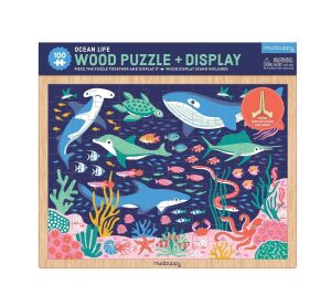 Mudpuppy Dřevěné puzzle Život v oceánu + stojan 100 dílků