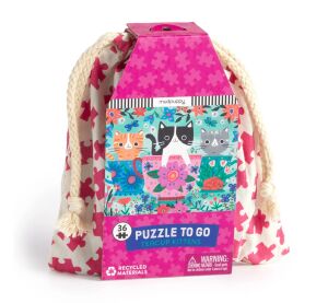 Mudpuppy Puzzle Koťata v hrnku na čaj v látkovém pytlíku 36 dílků