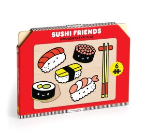 Mudpuppy Dřevěné puzzle Přátelé sushi