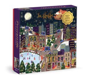 Galison Fóliové puzzle Joy Laforme Vánoční městečko Presentville 500 dílků - poškozený obal