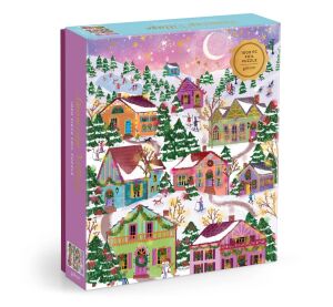 Galison Fóliové puzzle Joy Laforme Zasněžená vesnice 1000 dílků