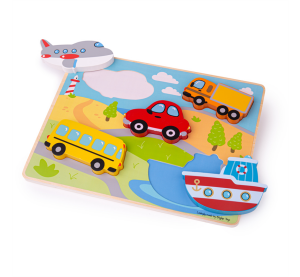 Bigjigs Toys Vkládací puzzle dopravní prostředky