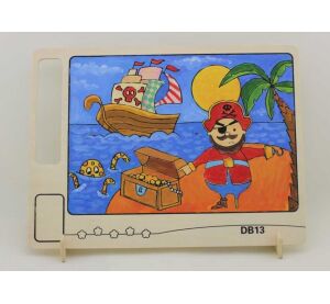 RoboTime Dřevěná oboustranná omalovánka Pirát