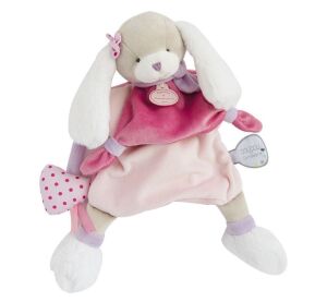 Doudou Plyšový maňásek pejsek růžový 28 cm