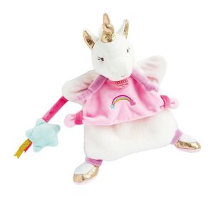 Doudou Plyšový maňuška jednorožec 25 cm