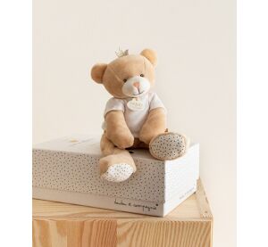 Doudou Dárková sada - medvídek malý král 25 cm - poškozený obal