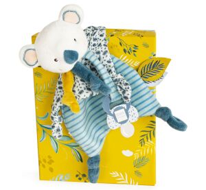 Doudou Dárková sada - Hračka s úchytem na dudlík koala Yoca 20 cm