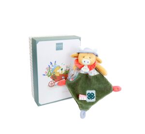 Doudou Dárková sada Plyšová kravička Aneth s chrastítkem 21 cm